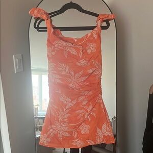 Peppermayo Exclusive - Amazonia Linen Mini Dress - Tropic Sunset